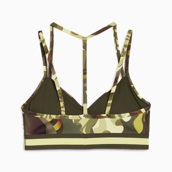 FLORAL RIBBON Low-Support Bra, Dark Olive, extralarge