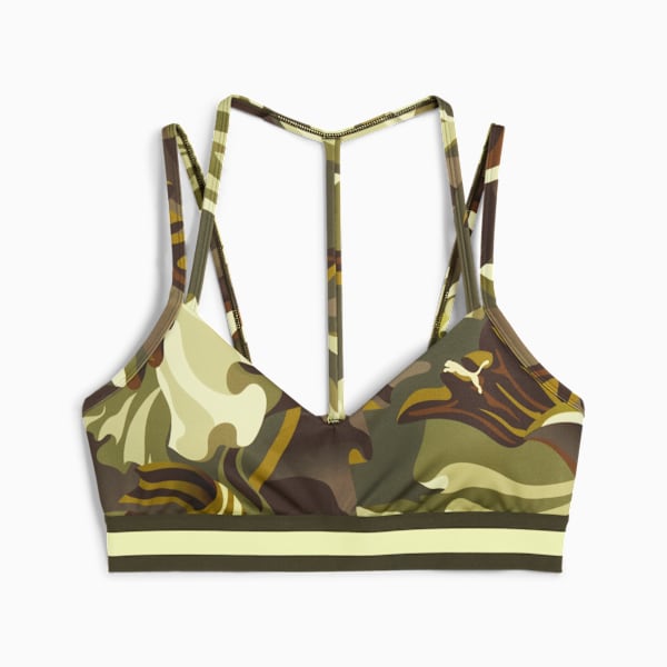 Bra deportivo de sujeción baja FLORAL RIBBON, Dark Olive, extralarge