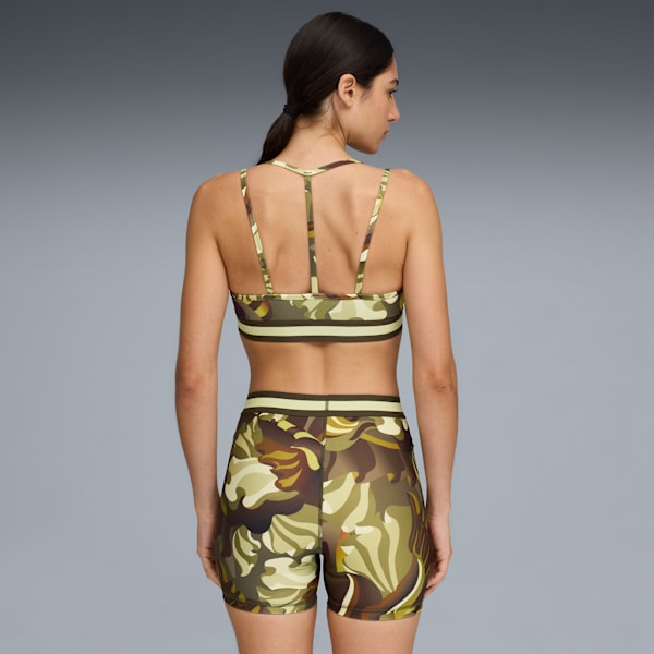 FLORAL RIBBON Low-Support Bra, Dark Olive, extralarge