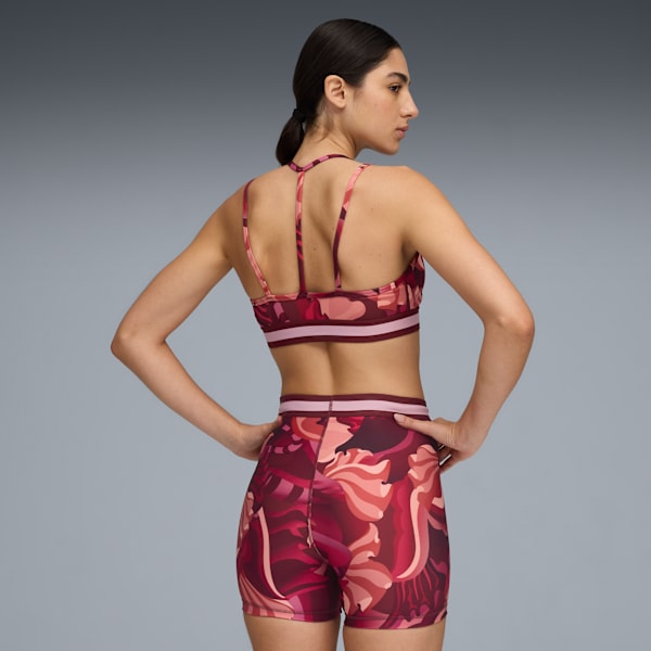 FLORAL RIBBON Low-Support Bra, Ruby Shimmer, extralarge