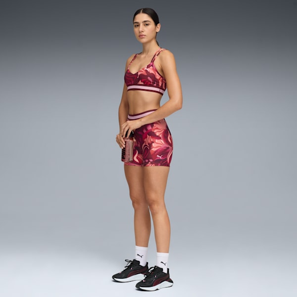 FLORAL RIBBON Low-Support Bra, Ruby Shimmer, extralarge