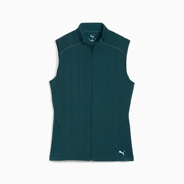 Chaleco RUN CLOUDSPUN WARMLBL para mujer, Green Terrain, extralarge