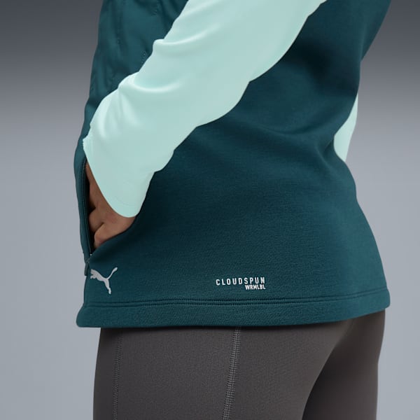 Chaleco RUN CLOUDSPUN WARMLBL para mujer, Green Terrain, extralarge