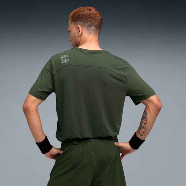 PUMA X HYROX Men Cloudspun Thermo Training T-shirt, Dark Olive, extralarge-IND