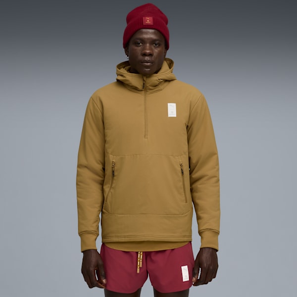 Chamarra de running tipo suéter PUMA x SAYSKY que absorbe la humedad, Honey Butter, extralarge