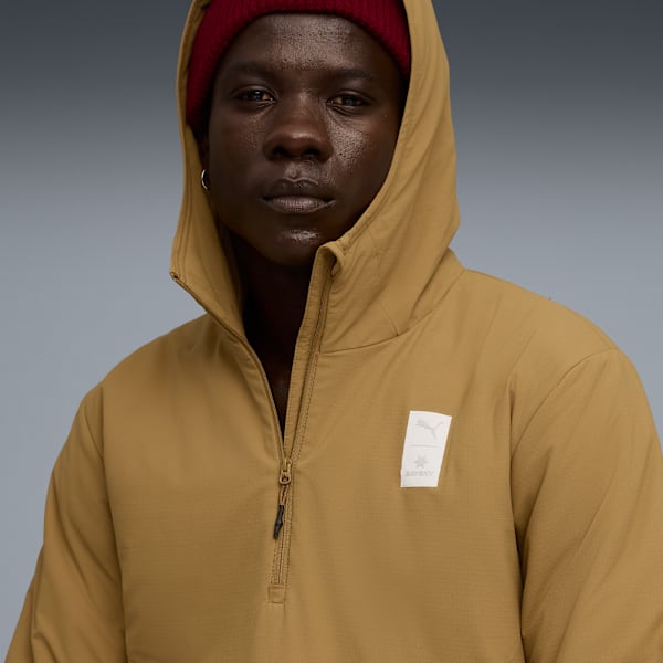 Chamarra de running tipo suéter PUMA x SAYSKY que absorbe la humedad, Honey Butter, extralarge