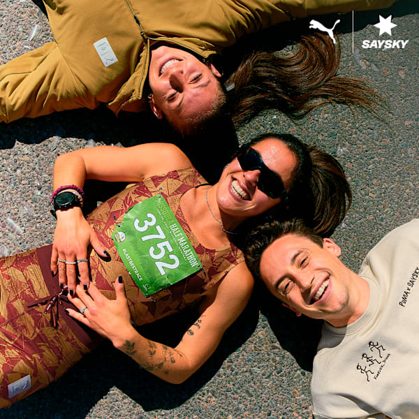 Chamarra de running tipo suéter PUMA x SAYSKY que absorbe la humedad, Honey Butter, extralarge