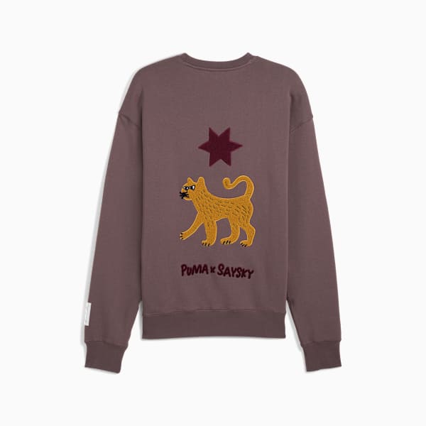 PUMA x SAYSKY Knit Crew Sweatshirt, Raisin, extralarge-IND