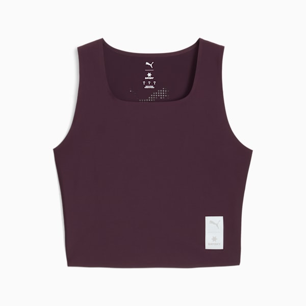 PUMA x SAYSKY Women's Moisture Wicking Running Crop Tank, Raisin, extralarge