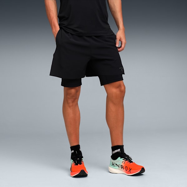 PUMA X HYROX Men 2-In-1 Performance Woven Shorts, PUMA Black, extralarge-IND