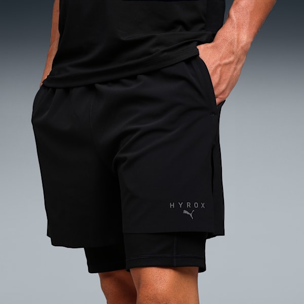 PUMA X HYROX Men 2-In-1 Performance Woven Shorts, PUMA Black, extralarge-IND