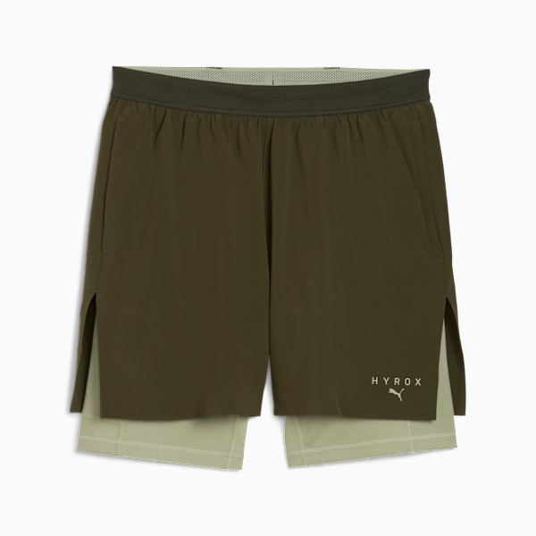 PUMA x HYROX 2in1 Training Shorts Men, Dark Olive, extralarge