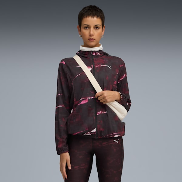 RUN VELOCITY Women's Woven Jacket, Ruby Shimmer, extralarge-IND