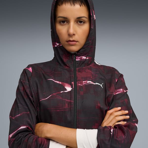 RUN VELOCITY Women's Woven Jacket, Ruby Shimmer, extralarge-IND