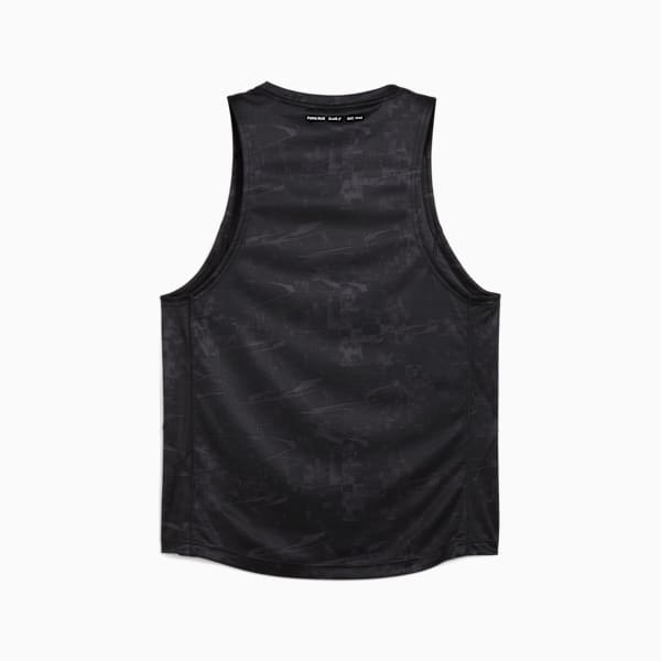 Black PUMA men's vest with a subtle, patterned design throughout.