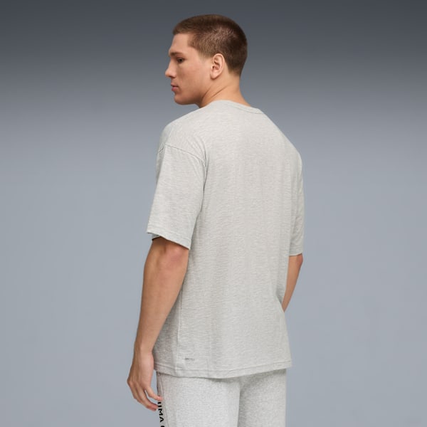Playera oversize de entrenamiento para hombre, Light Gray Heather, extralarge
