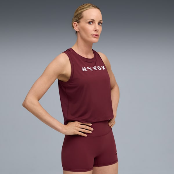 PUMA X HYROX Cloudspun Thermo Women's Crop Training Tank, Ruby Shimmer, extralarge-IND