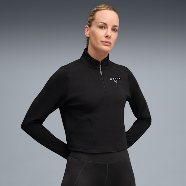 PUMA x HYROX CLOUDSPUN Quarter-Zip Top Women, PUMA Black, extralarge
