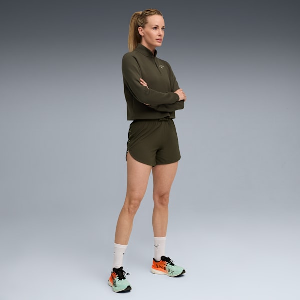 PUMA X HYROX Women's Soft Oversized Sweat Jacket, Dark Olive, extralarge-IND