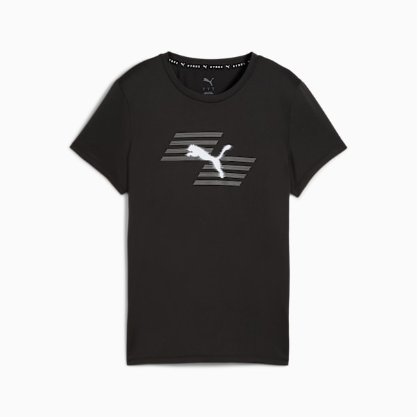PUMA X HYROX Women's Sweat-Wicking Graphic Tee, PUMA Black, extralarge-IND