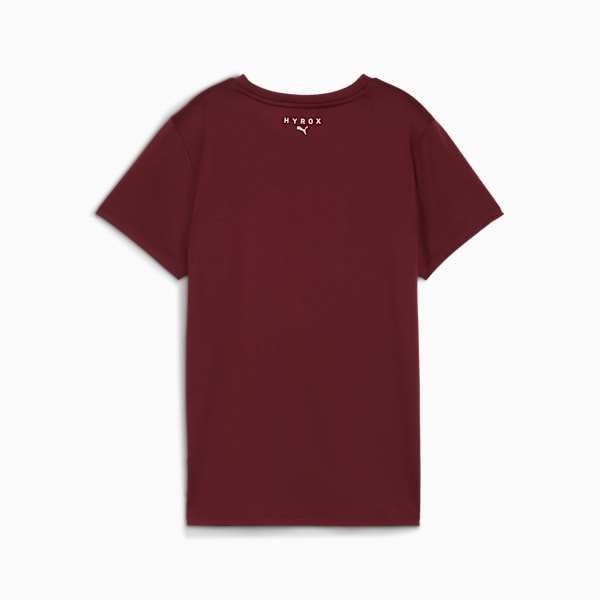 PUMA X HYROX Women's Sweat-Wicking Graphic Tee, Ruby Shimmer, extralarge-IND