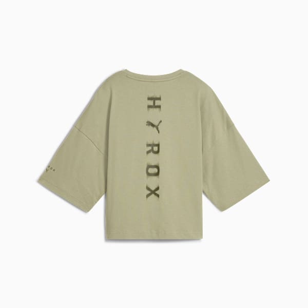 PUMA X HYROX Women's Oversized Crop Cotton Tee, Lux Army, extralarge-IND