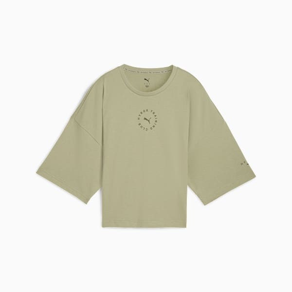 PUMA X HYROX Women's Oversized Crop Cotton Tee, Lux Army, extralarge-IND