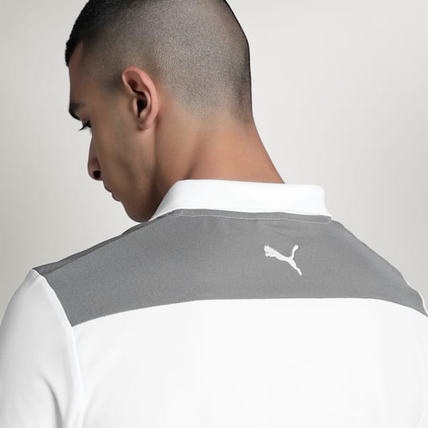 Men's Train Vertical Colorblock Polo, PUMA White, extralarge-IND