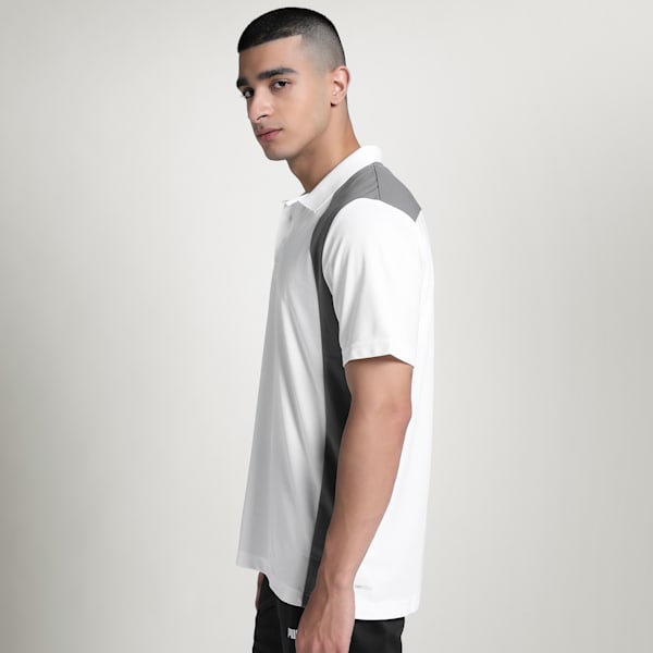 Men's Train Vertical Colorblock Polo, PUMA White, extralarge-IND