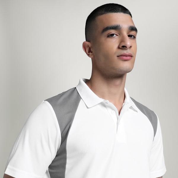 Men's Train Vertical Colorblock Polo, PUMA White, extralarge-IND