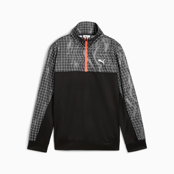 TAD ESS AOP Poly Half-Zip Youth, PUMA Black, extralarge