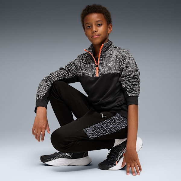 TAD ESS AOP Poly Half-Zip Youth, PUMA Black, extralarge