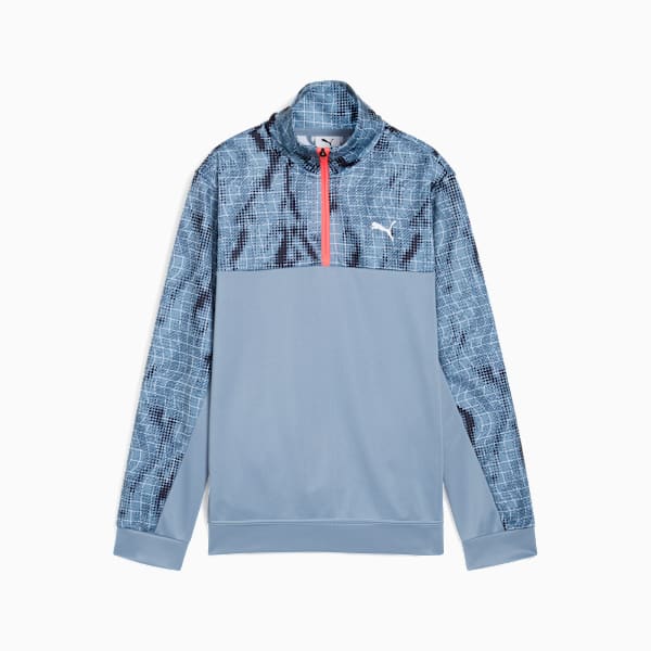 TAD ESS AOP Poly Half-Zip Youth, Cool Blue, extralarge