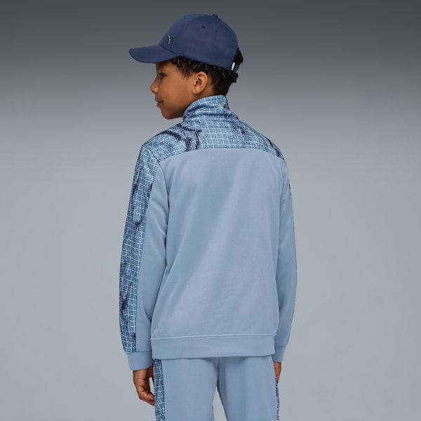 TAD ESS AOP Poly Half-Zip Youth, Cool Blue, extralarge