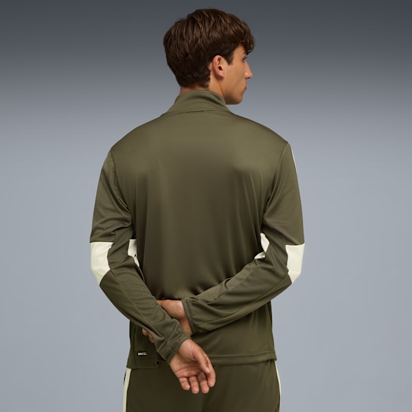 TRAIN FAVORITE Men's Zip-Up Training Jacket, Dark Olive, extralarge