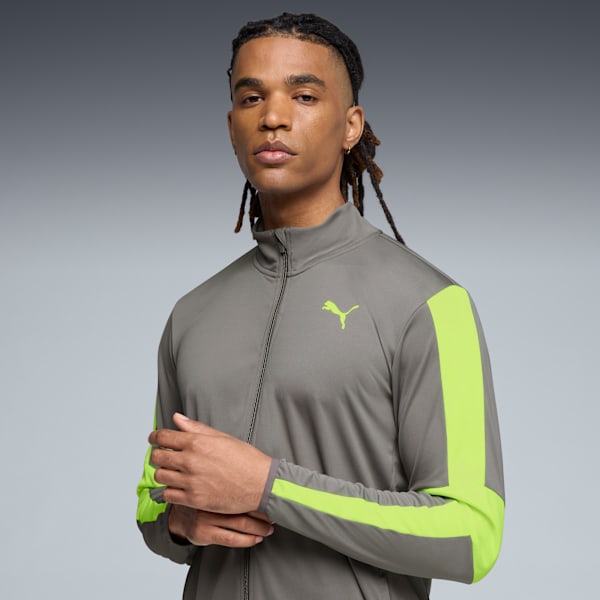 Chamarra de entrenamiento con cremallera para hombre TRAIN FAVORITE, Stormy Slate, extralarge
