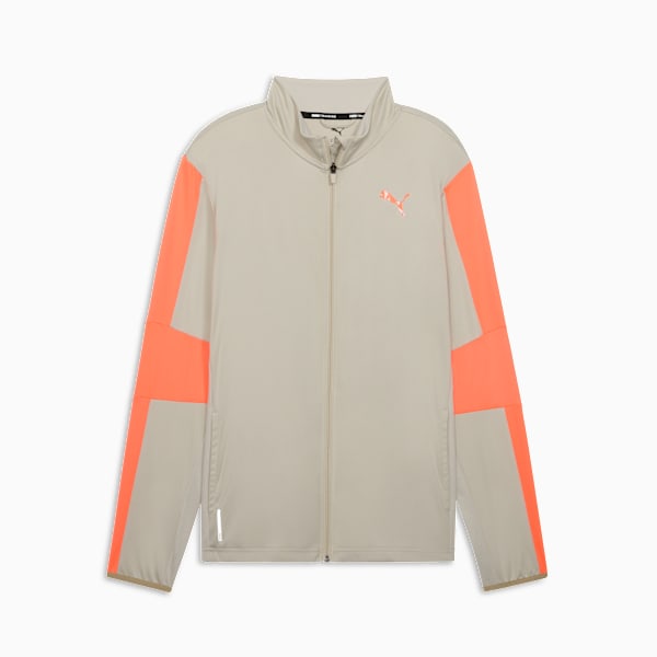 TRAIN FAVORITE Men's Zip-Up Training Jacket, Desert Dust, extralarge