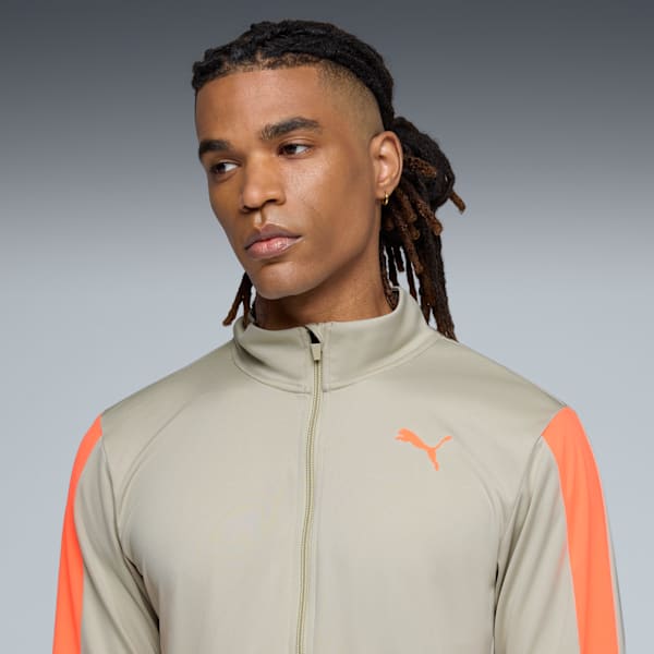 Chamarra de entrenamiento con cremallera para hombre TRAIN FAVORITE, Desert Dust, extralarge
