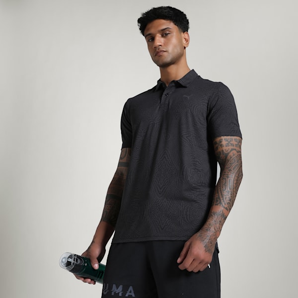 CLOUDSPUN Men's Training Polo, PUMA Black, extralarge-IND