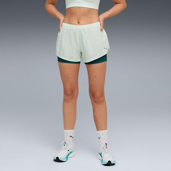Shorts de punto 2 en 1 para mujer, Sage Frost, extralarge
