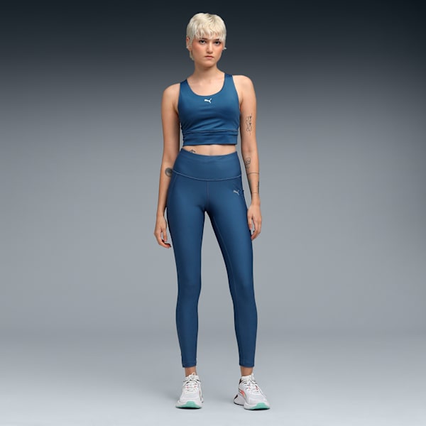 Women’s Longline Padded Sports Bra, Dark Indigo, extralarge-IND