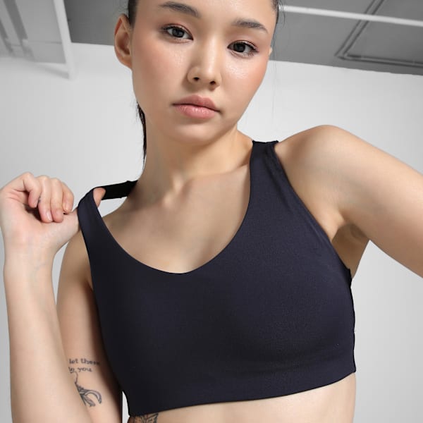 High Impact Women's Breathable Running Sports Bra, New Navy, extralarge-IND