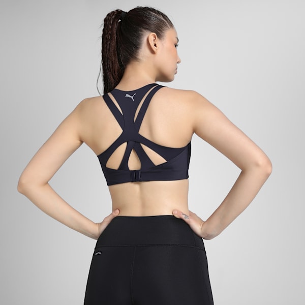High Impact Women's Breathable Running Sports Bra, New Navy, extralarge-IND