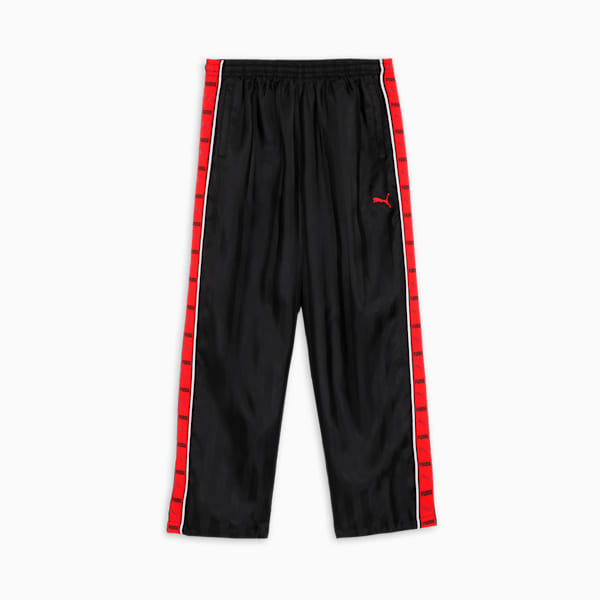 メンズ トレーニング シャドウ ストライプ ウーブン パンツ, PUMA Black-For All Time Red, extralarge-JPN