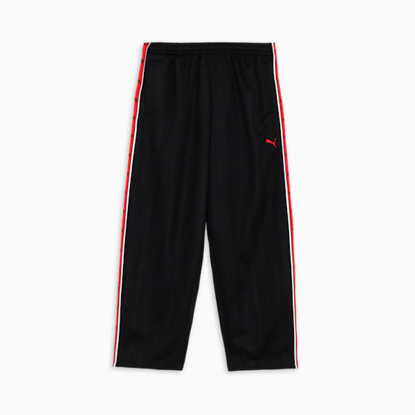 メンズ トレーニング シャドウ ストライプ ニット パンツ, PUMA Black-For All Time Red, extralarge-JPN