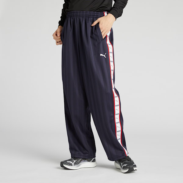 メンズ トレーニング シャドウ ストライプ ニット パンツ, New Navy-PUMA White, extralarge-JPN