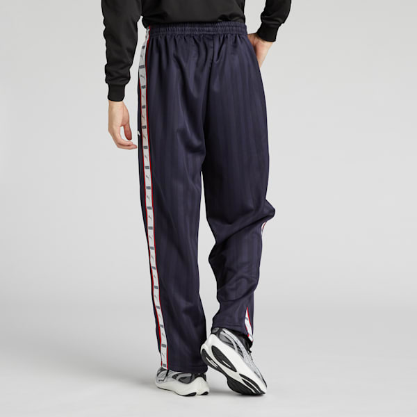 メンズ トレーニング シャドウ ストライプ ニット パンツ, New Navy-PUMA White, extralarge-JPN