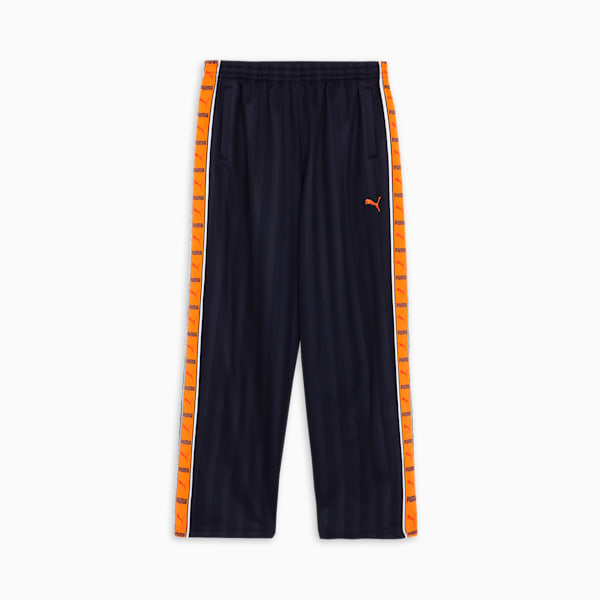 メンズ トレーニング シャドウ ストライプ ニット パンツ, New Navy-Rickie Orange, extralarge-JPN
