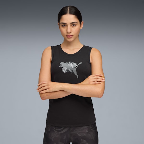 FLORAL RIBBON Training Tank Women, PUMA Black, extralarge