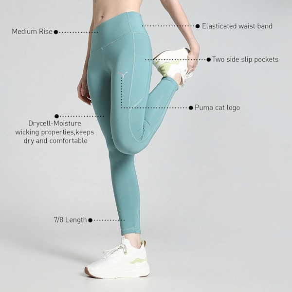 Train All Day Women's 7/8 Training Tights with Pockets, Adriatic, extralarge-IND